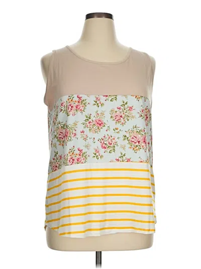 Pre-owned Doublju Tank Top Yellow Strapless Neckline Tops