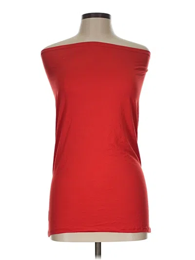 Pre-owned Doublju Tube Top Red Boatneck Tops