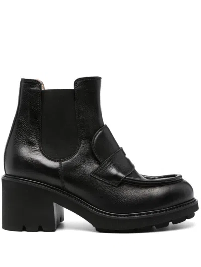 Doucal's 75mm Penny-slot Boots In Schwarz
