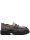 Doucal's Bead-chain Loafers In Grey