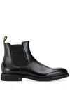 Doucal's Polished Leather Ankle Boots With Elastic Side Panels In Black