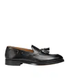 Doucal's Black Slip-on Loafers With Tassel Detail In Black