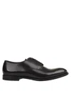 DOUCAL'S BLACK LEATHER OXFORD LACED SHOES