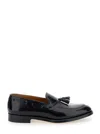 Doucal's Slip-on Loafers With Tassel Detail In Smooth Leather In Black