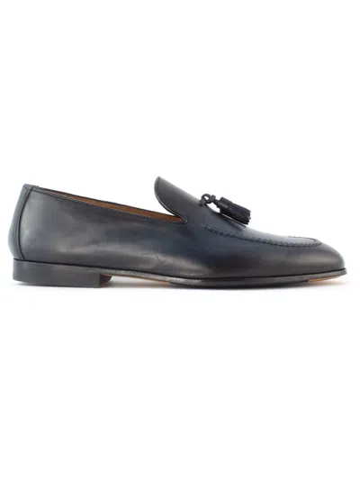 Doucal's Blue Calf Leather Loafers