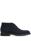 Doucal's Man Ankle Boots Midnight Blue Size 7 Leather In Blue
