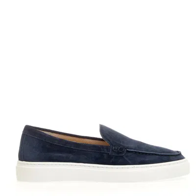 DOUCAL'S DOUCAL'S BLUE SUEDE SLIP-ON
