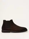 Doucal's Washed Leather Suede Beetle Boots In Braun