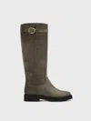 Doucal's Buckle-detailed Suede Boots In Mud