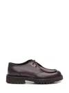 Doucal's Leather Derby Moccasins In Testa Di Moro