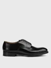 Doucal's Classic Black Derby Shoes Polished Finish In Calf Leather Man In Schwarz