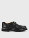 Doucal's Lace-up Shoe In Black Grained Leather In Schwarz
