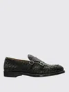Doucal's Woven Black Calf Leather Loafers With Dual Buckle Accents In Schwarz