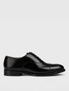 Doucal's Blue Oxford Shoes In Brushed Leather With Toe Cap In Schwarz