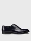Doucal's Derby Lace-ups In Dark Brown Leather In Blue