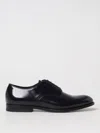 Doucal's Derby Lace-ups In Dark Brown Leather In Blau