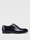 Doucal's Derby Lace-ups In Dark Brown Leather In Blau