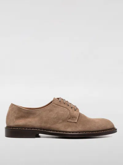 Doucal's Lace-up Suede Derby Shoes In Mud