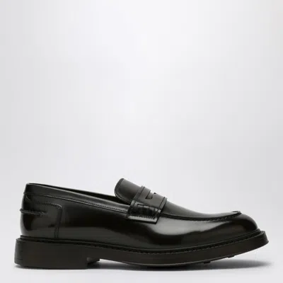 DOUCAL'S EBONY LEATHER MOCCASIN