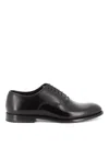 DOUCAL'S BRUSHED LEATHER BLACK OXFORD SHOES