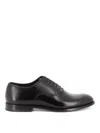 Doucal's Brushed Leather Black Oxford Shoes In Black