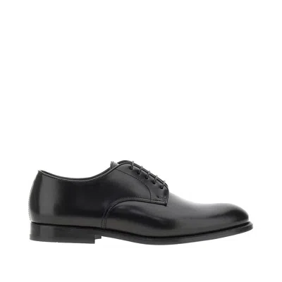 DOUCAL'S BRUSHED LEATHER LACED SHOES