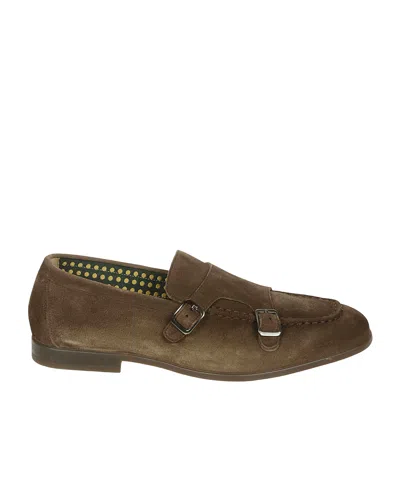 Doucal's Buckle-fastening Suede Monk Shoes In Brown