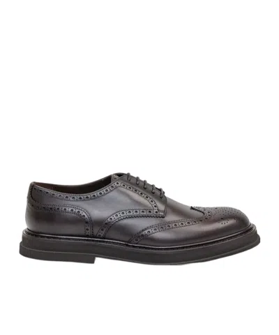 Doucal's Derby Half Wing Lace-up Shoes In Black