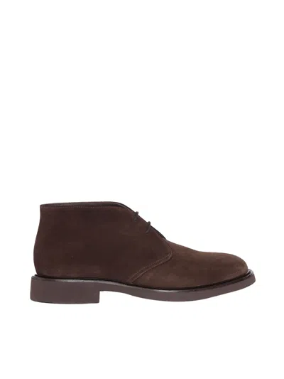 Doucal's Brown Mink Suede Ankle Boot