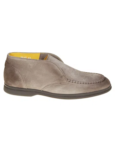 Doucal's Slip-on Suede Loafers In Point Espresso
