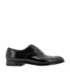 Doucal's High-shine Black Oxford Shoes With Lace-up Fastening In Black