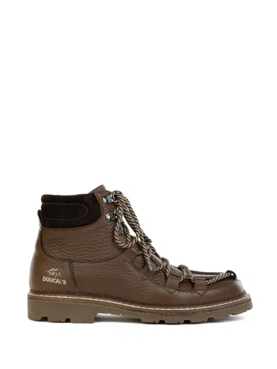 Doucal's Cocoa Leather Ankle Boot In Kakao
