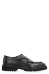 Doucal's Double-buckle Leather Monk Shoes In Black