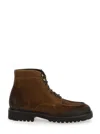 Doucal's Brown Ankle Boots With Lsce-up Closure In Leather Man In Brown