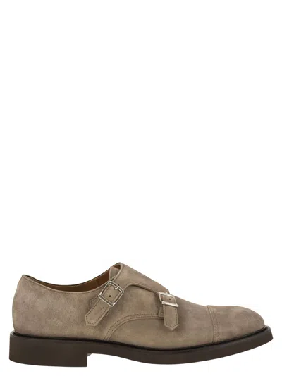 Doucal's Men's Double Suede Buckle Loafer In Beige