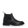 Doucal's Beatles Black Leather Punctures Extralight Bottom In Black