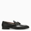 DOUCAL'S DOUCAL'S | BLACK LEATHER MOCCASIN WITH TASSELS