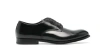 Doucal's Classic Black Derby Shoes Polished Finish In Calf Leather Man
