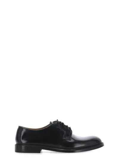 DOUCAL'S DOUCAL'S BLACK SMOOTH LEATHER LACE-UP SHOES