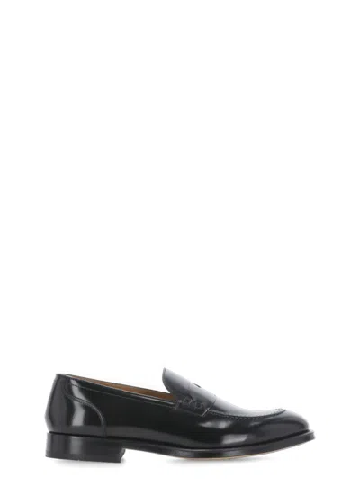 DOUCAL'S DOUCAL'S BLACK SMOOTH LEATHER LOAFERS