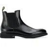 Doucal's Polished Leather Ankle Boots With Elastic Side Panels In Black