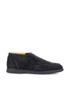 Doucal's Man Ankle Boots Navy Size 12 Leather In Blue