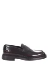 Doucal's Brushed Leather Moccasins In Red