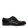 Doucal's High-shine Black Oxford Shoes With Lace-up Fastening In Black