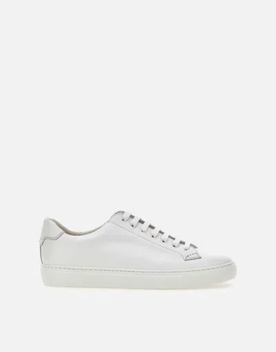 Doucal's Chiffon White Leather Sneakers