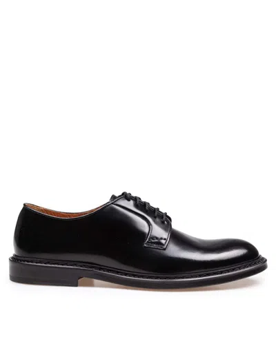 Doucal's Derby In Calfskin In Black