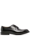 Doucal's Derby Lace-ups In Dark Brown Leather In Brown