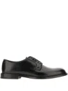 Doucal's Triumph Blue Leather Lace Up Shoes In Black