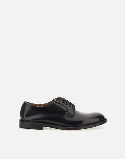 Pre-owned Doucal's Du1385phoeuy007 Man Black Flat Shoes 100% Original
