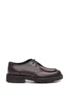 Doucal's Leather Derby Moccasins In Brown